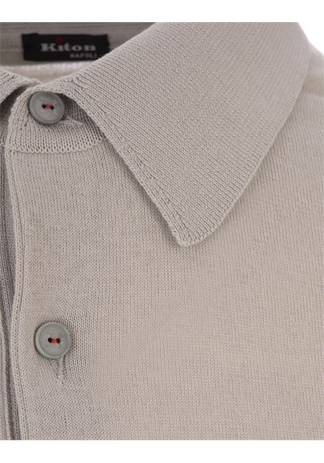Taupe Knitted Polo with Logo KITON | UMK0463V102