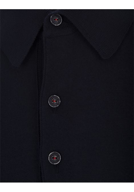 Black Knitted Polo with Logo KITON | UMK0463V105