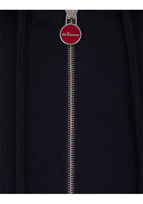 Blue Knitted Zip-Up Hoodie KITON | UMK1050V105