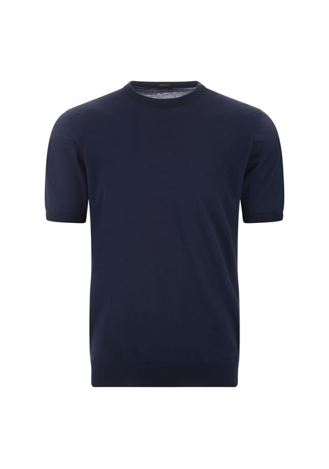 T-Shirt In Maglia Di Cotone Blu KITON | UMKXX37K295