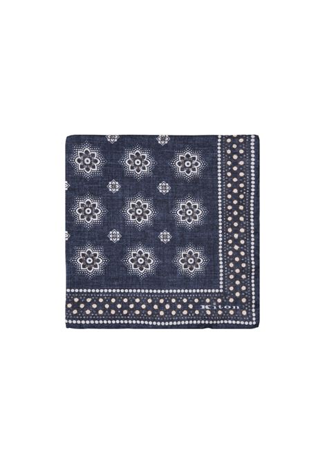 Blue Pocket Handkerchief With Contrast Pattern KITON | UPOCHCK0738D02