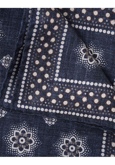 Pochette Blu Con Pattern a Contrasto KITON | UPOCHCK0738D02