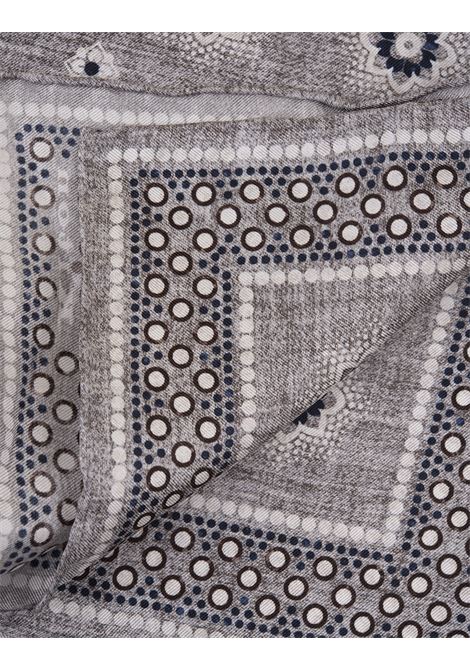 Grey Pocket Handkerchief With Contrast Pattern KITON | UPOCHCK0738D06