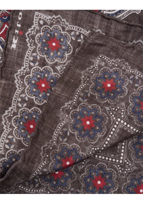 Brown Pocket Handkerchief With Mandala Pattern KITON | UPOCHCK0738D15
