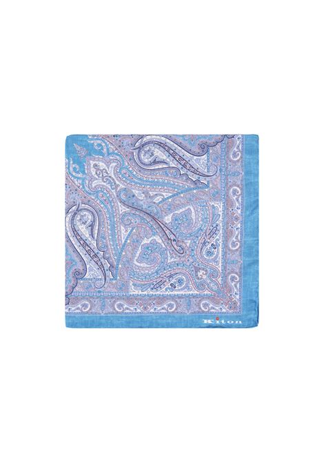 Pochette Azzurra Con Pattern Fantasia KITON | UPOCHCK0738D25