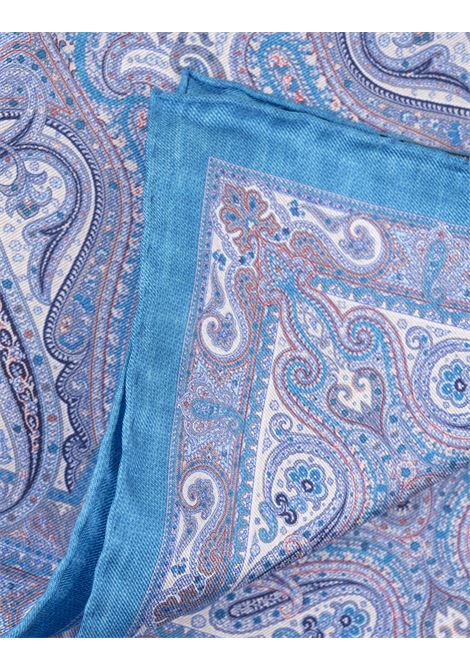 Light Blue Pocket Handkerchief With Fantasy Pattern KITON | UPOCHCK0738D25