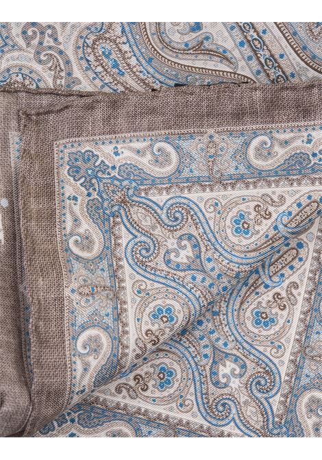 Brown Pocket Handkerchief With Fantasy Pattern KITON | UPOCHCK0738D31