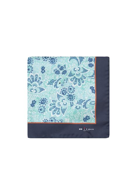 Turquoise Pocket Handkerchief With Cashmere Fantasy KITON | UPOCHCK0740D32