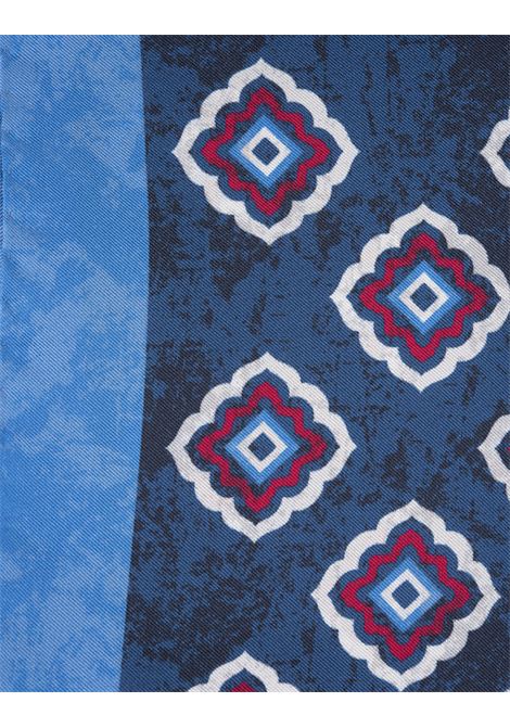 Teal Pocket Handkerchief With Geometric Pattern KITON | UPOCHCK0740D41