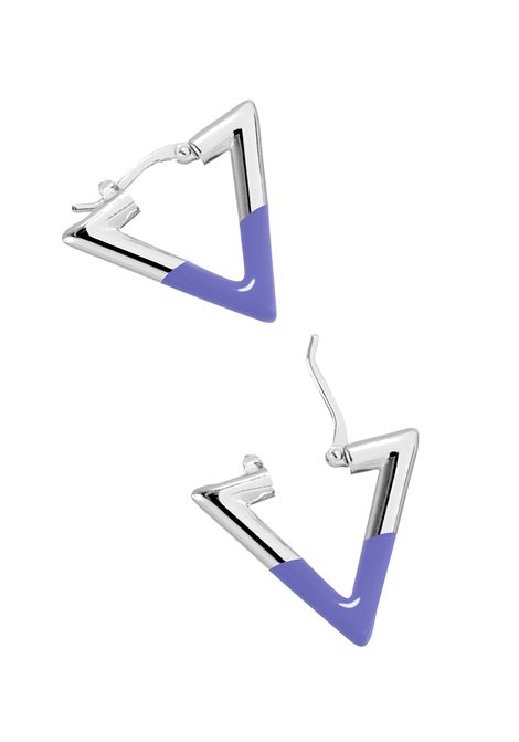 Lil Triangle Enameled Earring In Lilac/Silver LAG WORLD | LIL TRIANGLE ENAMELEDLILLA/SILVER