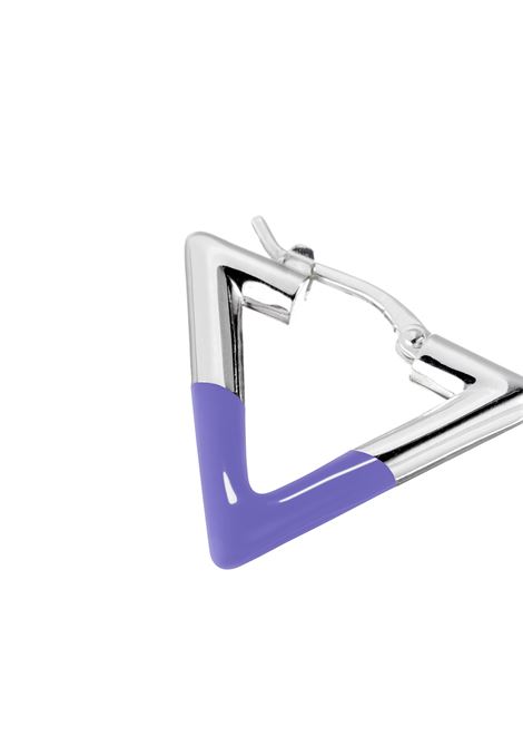 Orecchino Lil Triangle Enameled In Purple/Silver LAG WORLD | LIL TRIANGLE ENAMELEDLILLA/SILVER