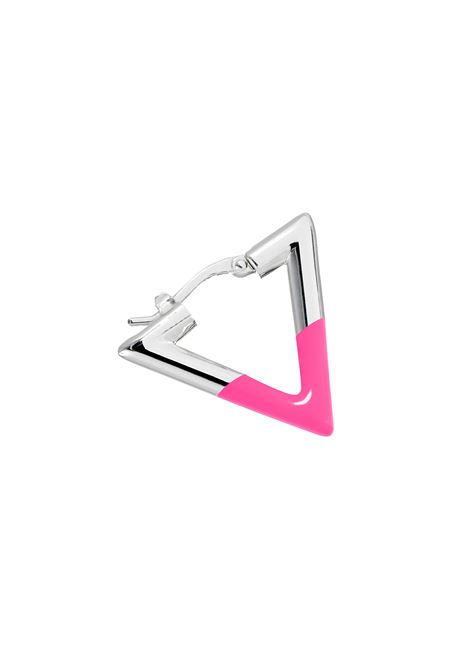 Orecchino Lil Triangle Enameled In Pink/Silver LAG WORLD | LIL TRIANGLE ENAMELEDPINK/SILVER