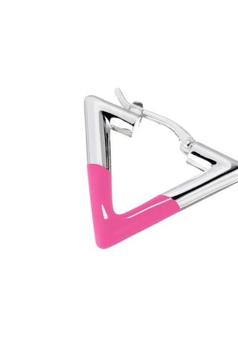 Lil Triangle Enameled Earring In Pink/Silver LAG WORLD | LIL TRIANGLE ENAMELEDPINK/SILVER