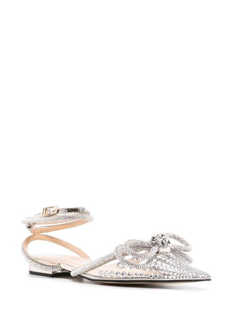 Crystal Embellished Double Bow Ballerinas MACH & MACH | SS24-S0690-15-X03GLD