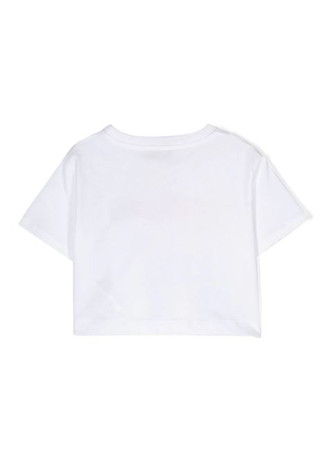 White Crop T-Shirt With Multicoloured Logo MISSONI KIDS | MU8A81-Z0082100