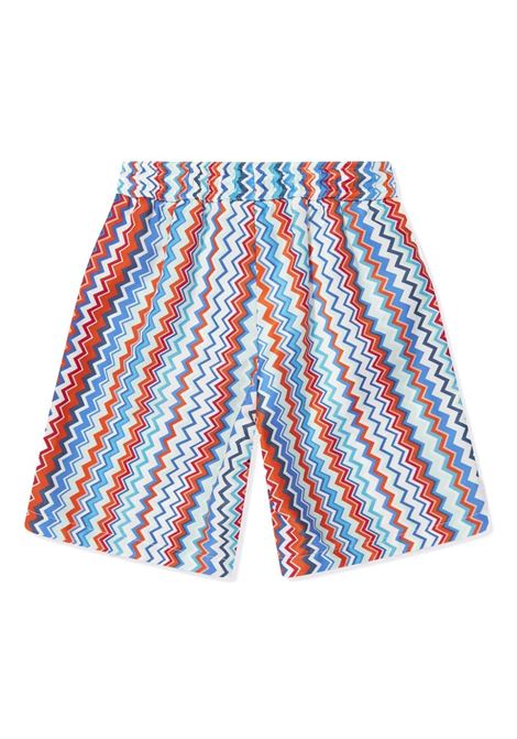 Swim Shorts Con Motivo Chevron Verticale Multicolore MISSONI KIDS | MUCP59-Z1954998