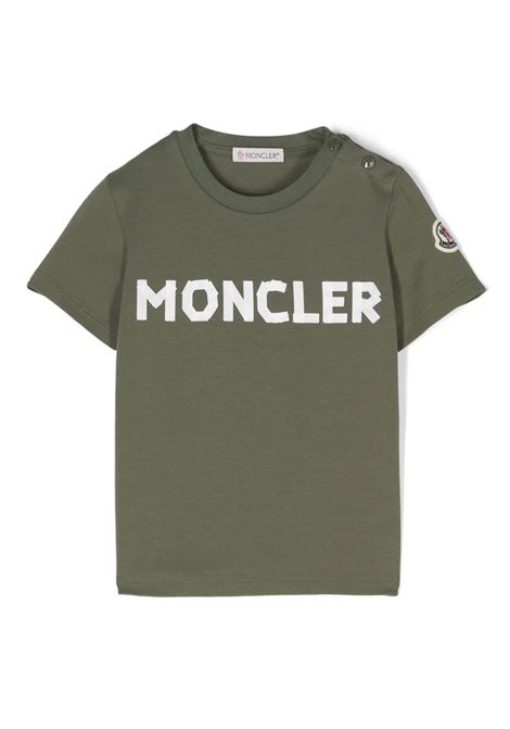 T-Shirt Verde Con Logo Lettering MONCLER ENFANT | 8C000-10 8790N89A