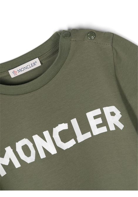 Green T-Shirt with Lettering Logo MONCLER ENFANT | 8C000-10 8790N89A