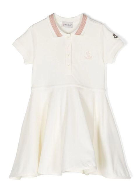 Ivory and Pink Cotton Polo Style Dress MONCLER ENFANT | 8I000-06 8496W034