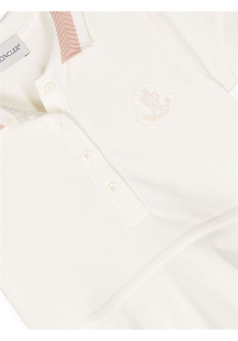 Ivory and Pink Cotton Polo Style Dress MONCLER ENFANT | 8I000-06 8496W034