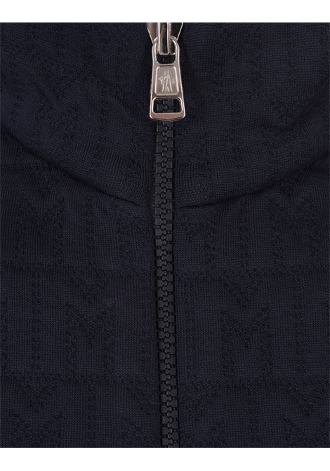 Blue Knitted Open Sweater with Zip MONCLER | 8G000-16 89AH3778