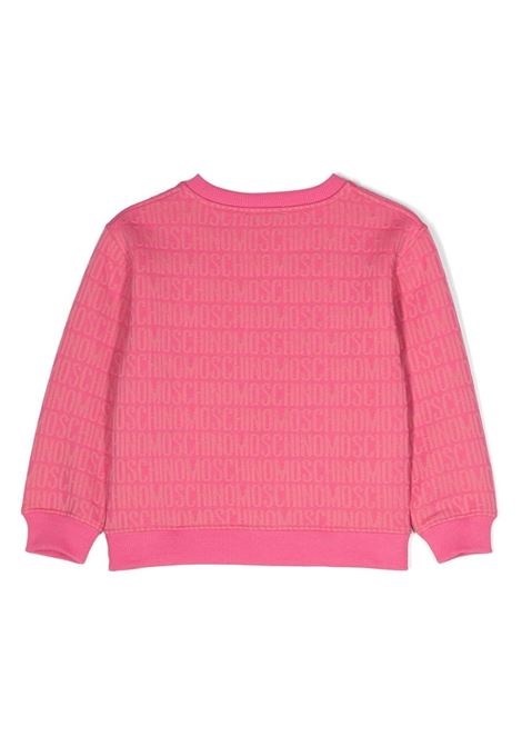 Pink Sweatshirt With All-Over Logo MOSCHINO KIDS | H0F078M0F1486197