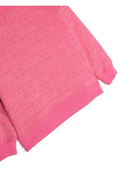 Pink Sweatshirt With All-Over Logo MOSCHINO KIDS | H0F078M0F1486197