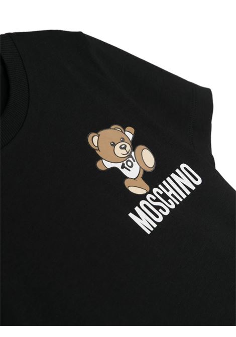 T-Shirt Nera Con Stampa Moschino Teddy Bear MOSCHINO KIDS | HUM04KLAA00260100