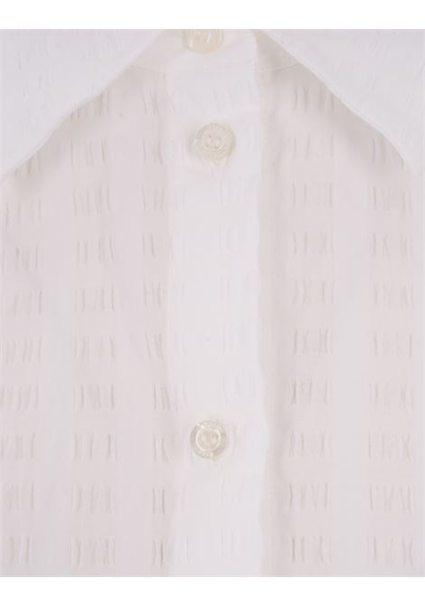 White Seersucker Crop Shirt MSGM | 3641MDE09-24711801
