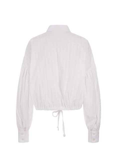 White Crop Shirt With Puff Sleeves MSGM | 3641MDE21-24711801