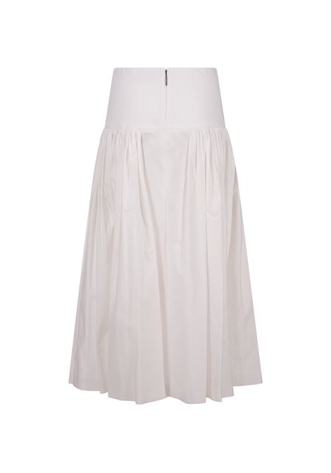 Flared Midi Skirt In White Poplin MSGM | 3642MDD12-24730401