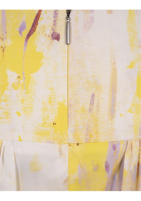 Flared Midi Skirt In Poplin With Artsy Flower Print MSGM | 3642MDD12-24731906