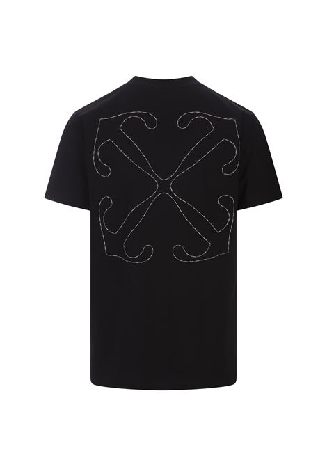 Black T-Shirt With Stitched Arrows Motif OFF-WHITE | OMAA027F23JER0081001