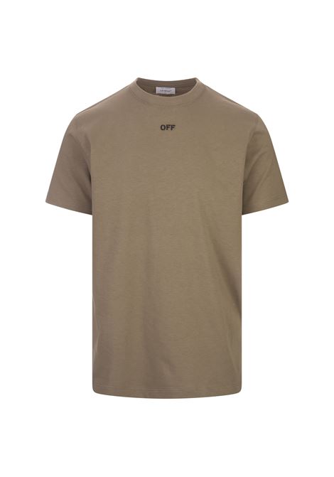 T-Shirt Verde Oliva Con Motivo Arrows Impunturato OFF-WHITE | OMAA027F23JER0086110