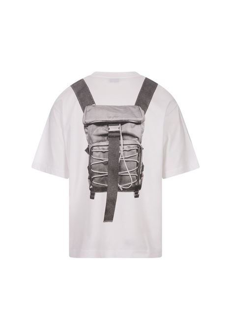 White T-Shirt With Backpack Print OFF-WHITE | OMAA120F23JER0200110