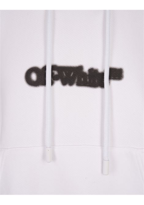 White Hoodie With Blurred Logo Print OFF-WHITE | OMBB118F23FLE0020110