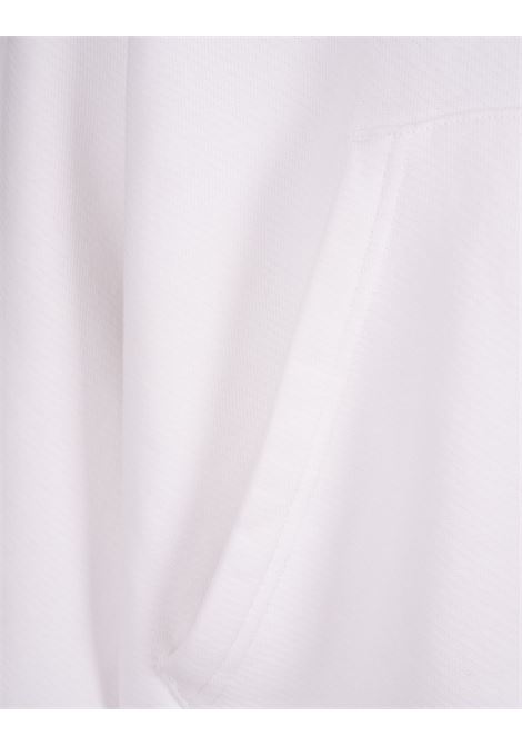 Felpa Bianca Con Stampa Logo Sfocato OFF-WHITE | OMBB118F23FLE0020110