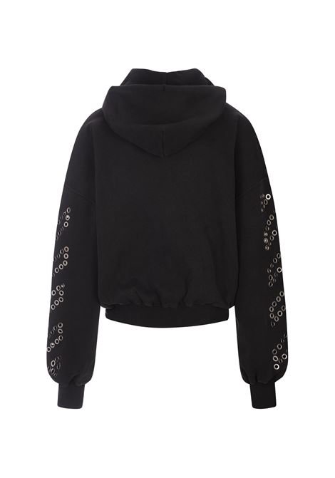 Black Hoodie With Diag Stripe Decoration OFF-WHITE | OMBB118F23FLE0121000