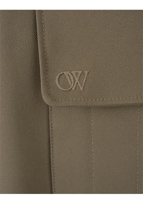 Wide-Leg Cargo Trousers In Dark Beige OFF-WHITE | OMCF037F23FAB0046161