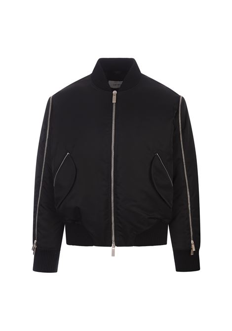 Arrow Embroidered Zip Bomber Jacket In Black OFF-WHITE | OMEH052F23FAB0011010
