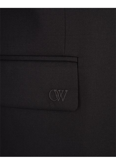 Black Wool Single-Breasted Blazer OFF-WHITE | OMEN063F23FAB0011010