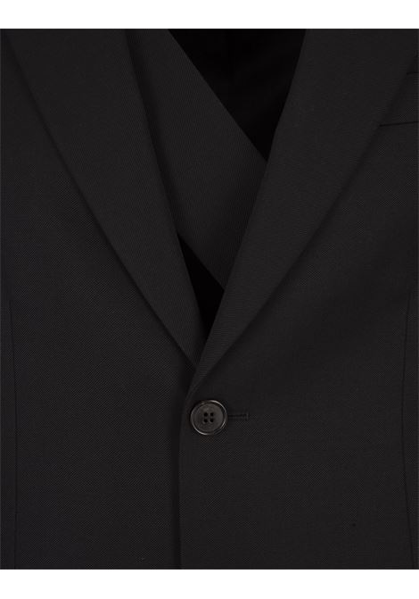 Black Wool Single-Breasted Blazer OFF-WHITE | OMEN063F23FAB0011010