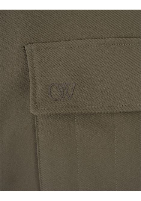 Camicia Over In Tessuto Tecnico Verde OFF-WHITE | OMES005F23FAB0036161