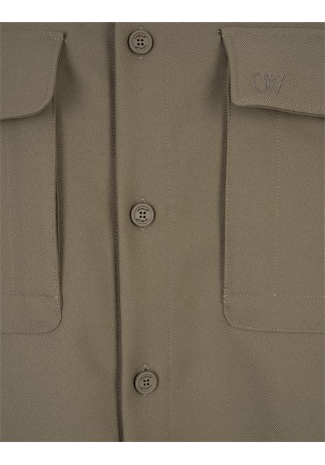Camicia Over In Tessuto Tecnico Verde OFF-WHITE | OMES005F23FAB0036161