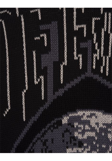Moon Vars Knitted Zip-Up Hoodie In Black OFF-WHITE | OMHU013F23KNI0021010