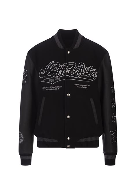 Black Moon Bomber Jacket With Embroidery OFF-WHITE | OMJA122F23LEA0081010
