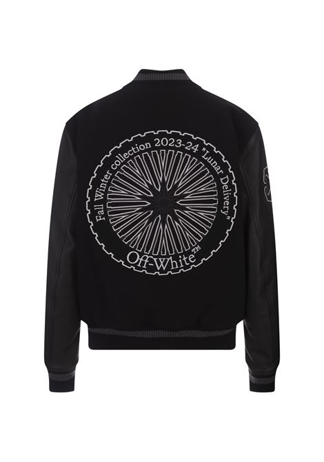 Black Moon Bomber Jacket With Embroidery OFF-WHITE | OMJA122F23LEA0081010