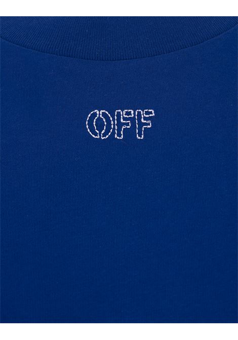 Cobalt Blue T-Shirt With Arrows Motif Embroidery OFF-WHITE | OWAA089F23JER0124501