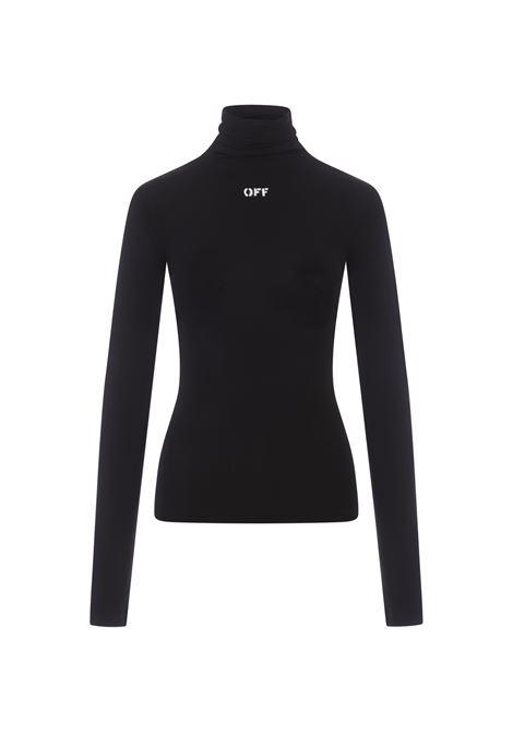 Black Turtleneck Top With Logo OFF-WHITE | OWAD122F23JER0011001