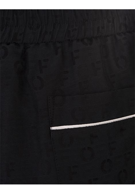 Pantaloni Neri Con Logo Jacquard OFF-WHITE | OWCA186F23FAB0021010